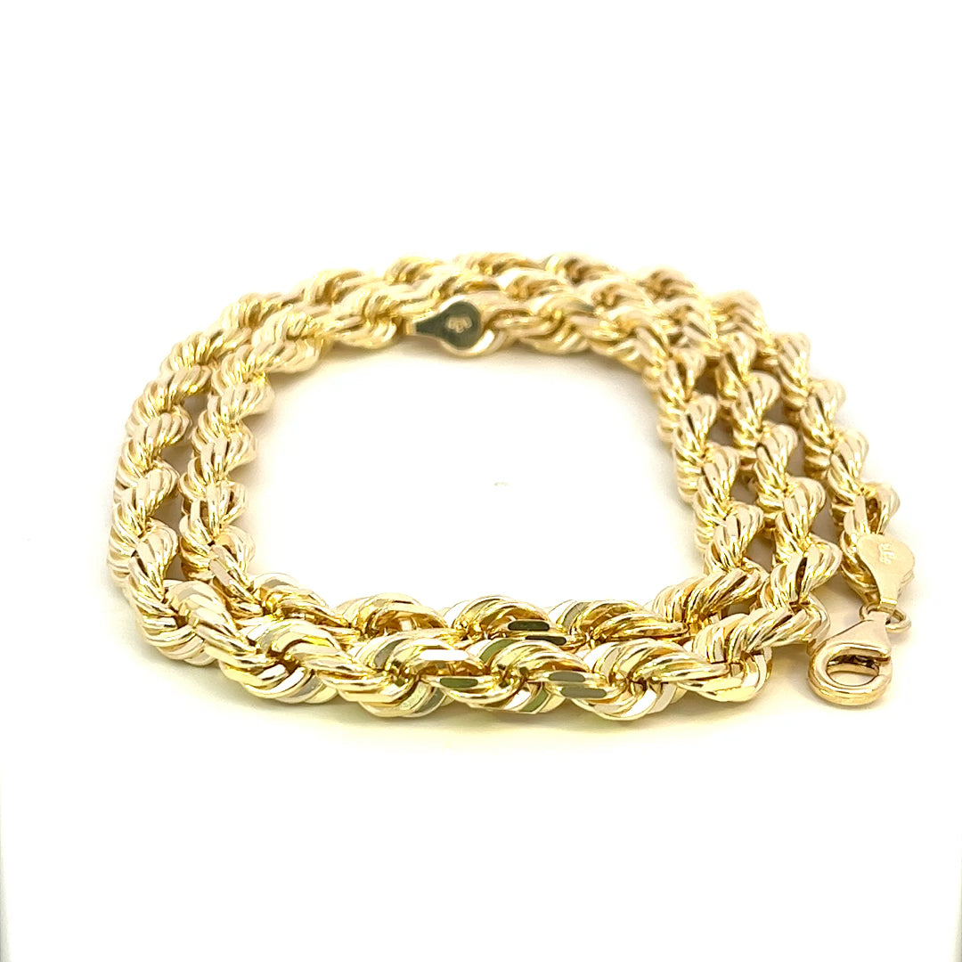 6.0MM YELLOW GOLD 10K ROPE CHAIN