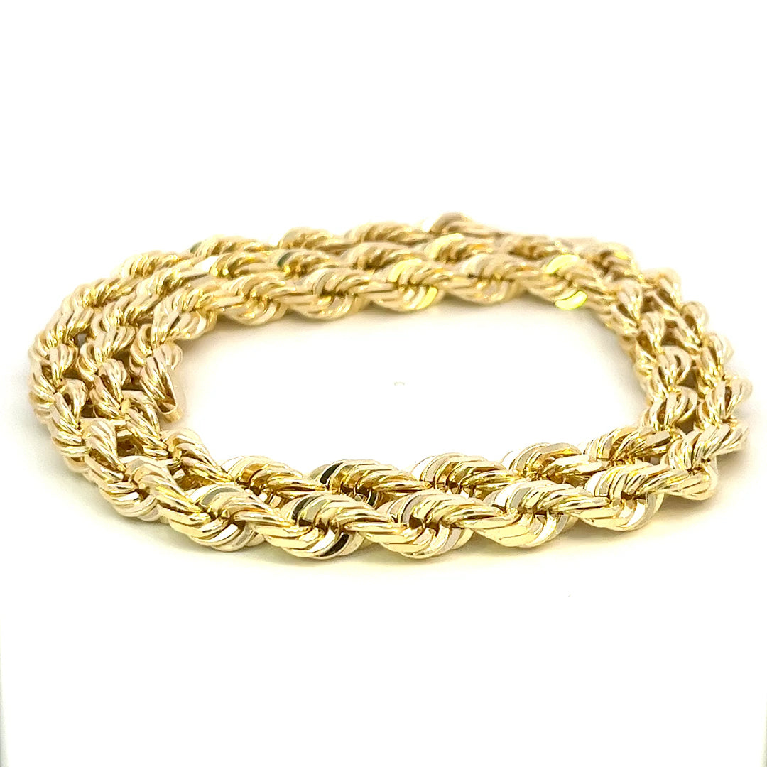 6.0MM YELLOW GOLD 10K ROPE CHAIN