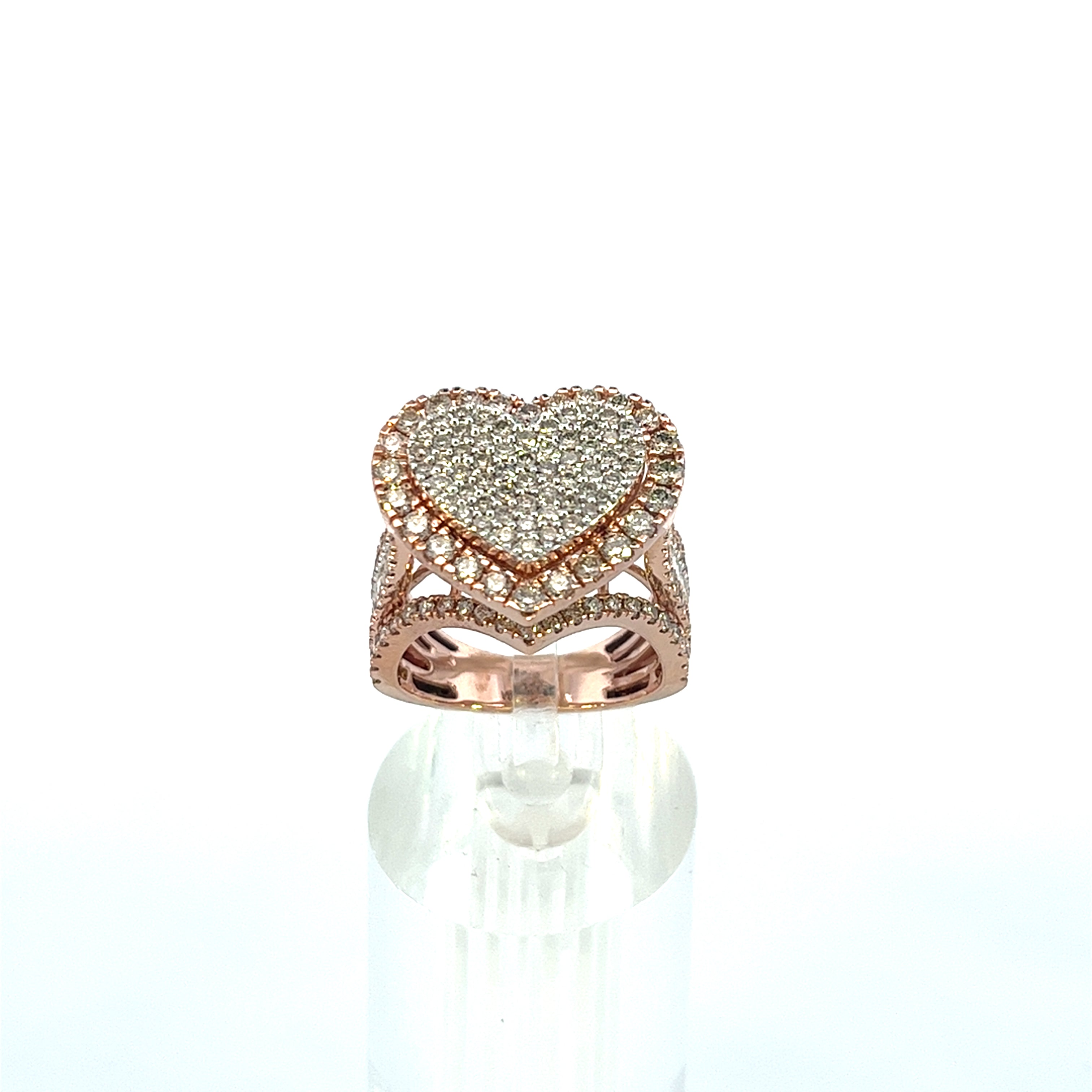 2.9CTW JUMBO DIAMOND HEART RING