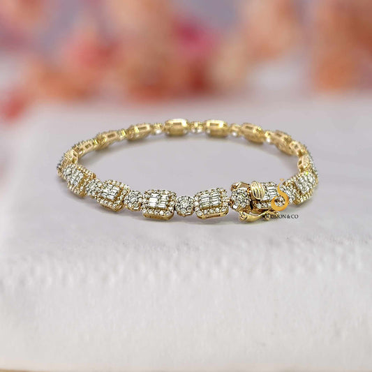 Baguette and Flower Designer Bracelet Second