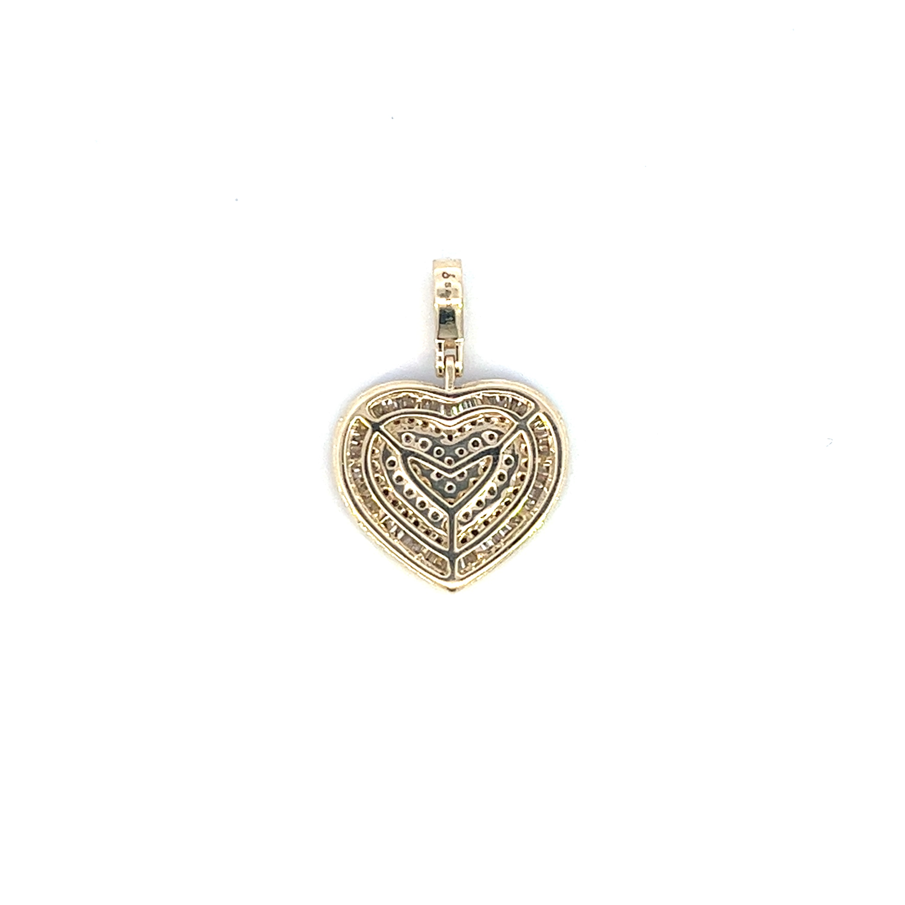 1.5CTW BAGUETTE HEART DIAMOND PENDANT