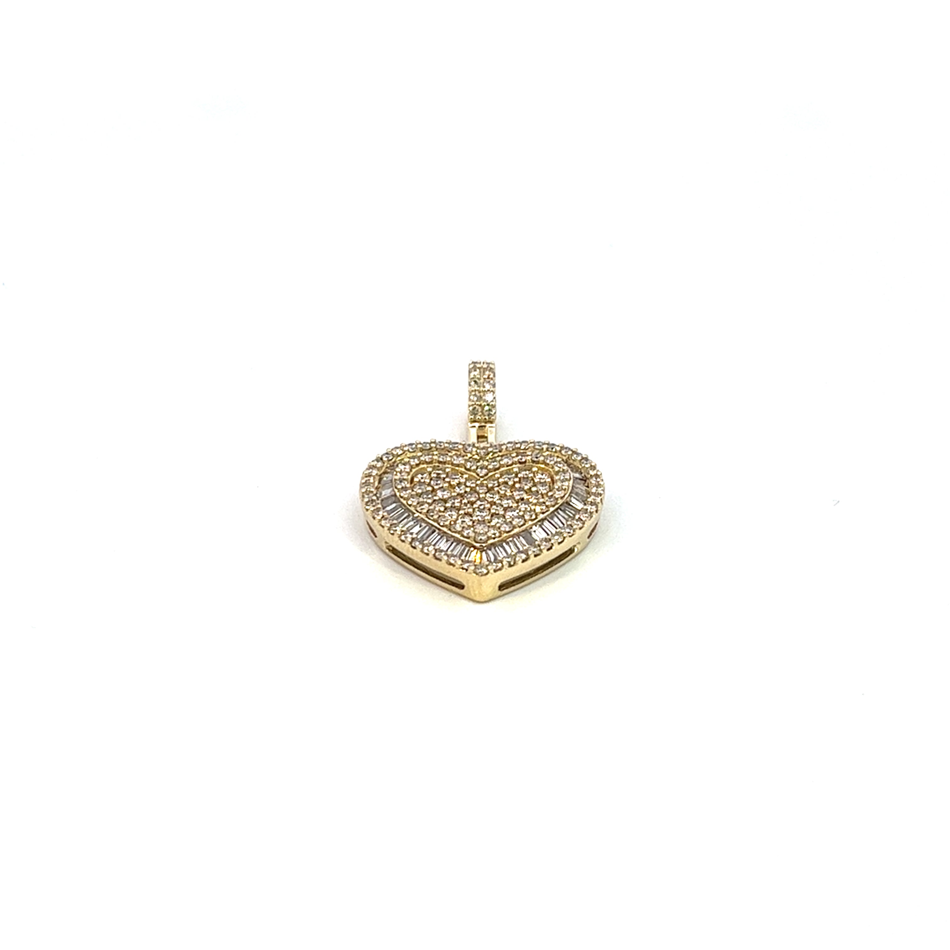 1.5CTW BAGUETTE HEART DIAMOND PENDANT