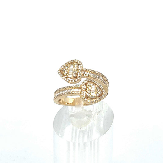 1.0CTW BAGUETTE DIAMOND HEART BAND RING