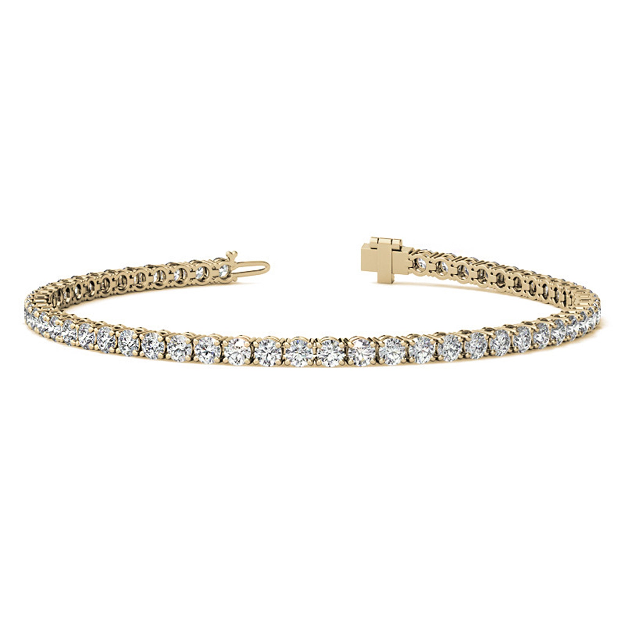 3mm Round Men Women Diamond Tennis Bracelet