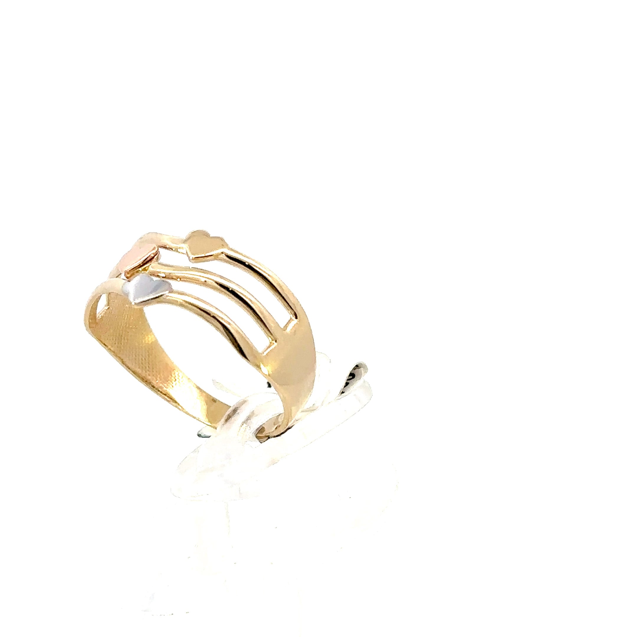 14K GOLD 3 HEARTS RING