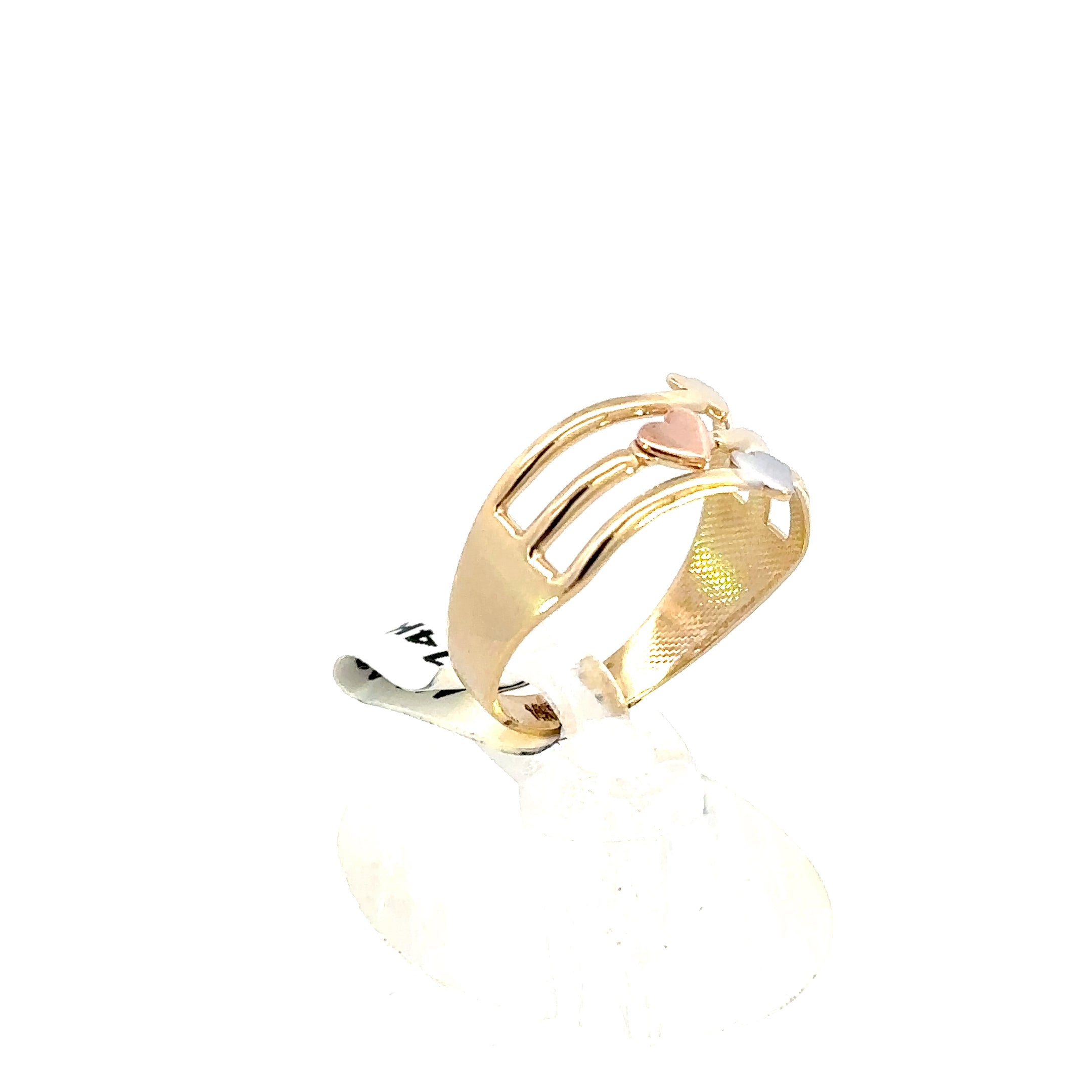 14K GOLD 3 HEARTS RING