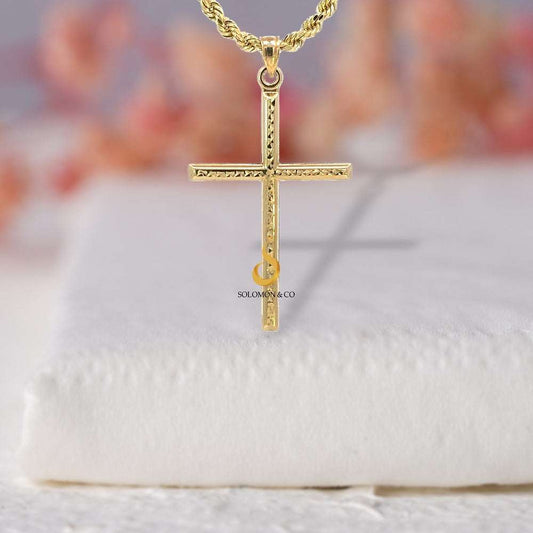 Hand Engraved Religious Cross Pendant First 