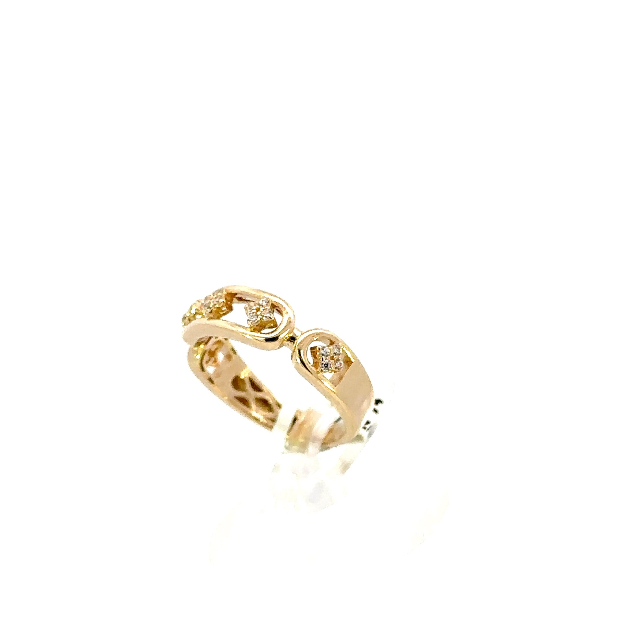 14K GOLD C.Z 5 STAR RING