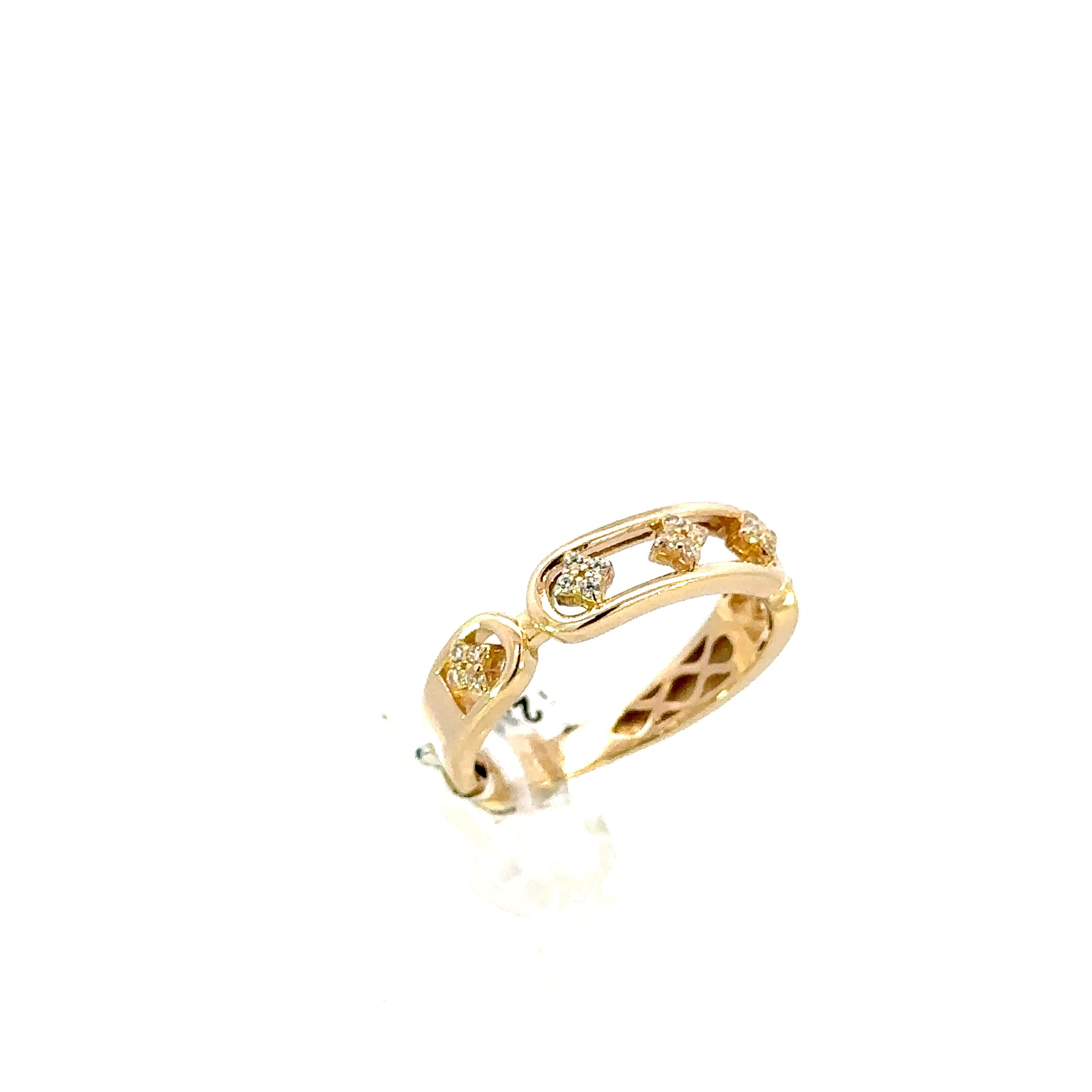 14K GOLD C.Z 5 STAR RING