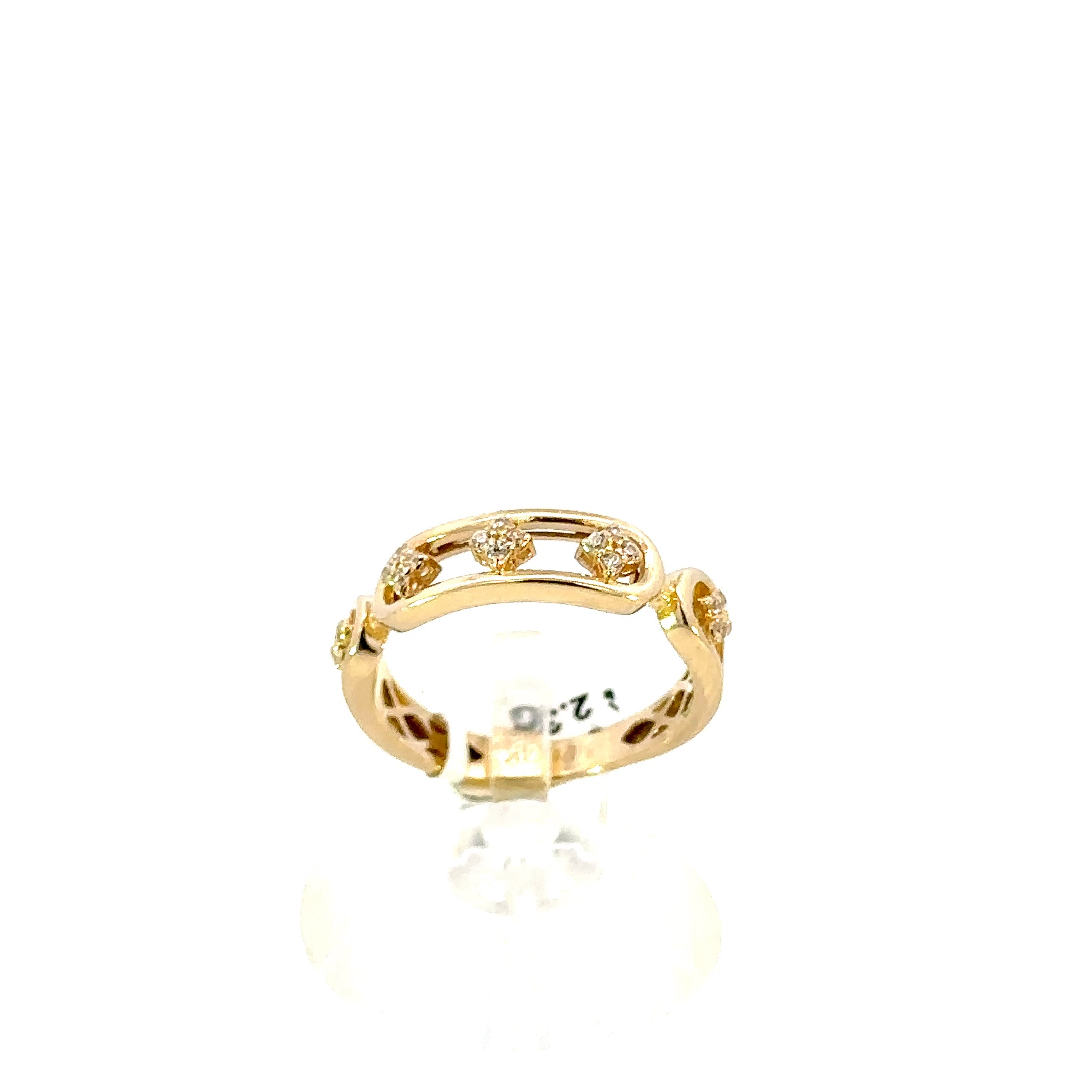 14K GOLD C.Z 5 STAR RING