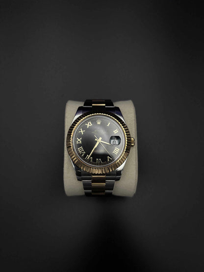 Rolex Datejust II 41mm 116333 Two-Tone Black Roman Dial Fluted Oyster — Pre-Owned