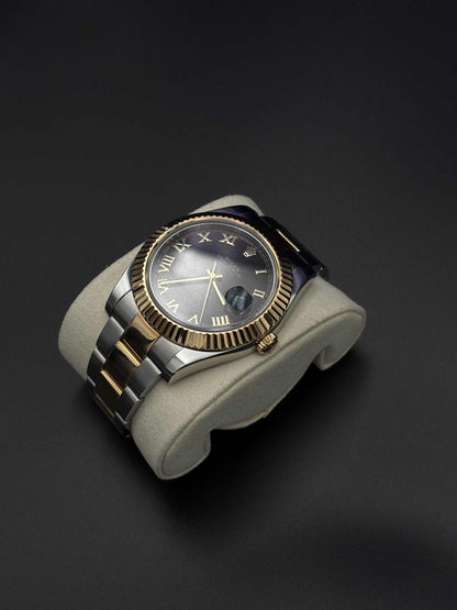 Rolex Datejust II 41mm 116333 Two-Tone Black Roman Dial Fluted Oyster — Pre-Owned