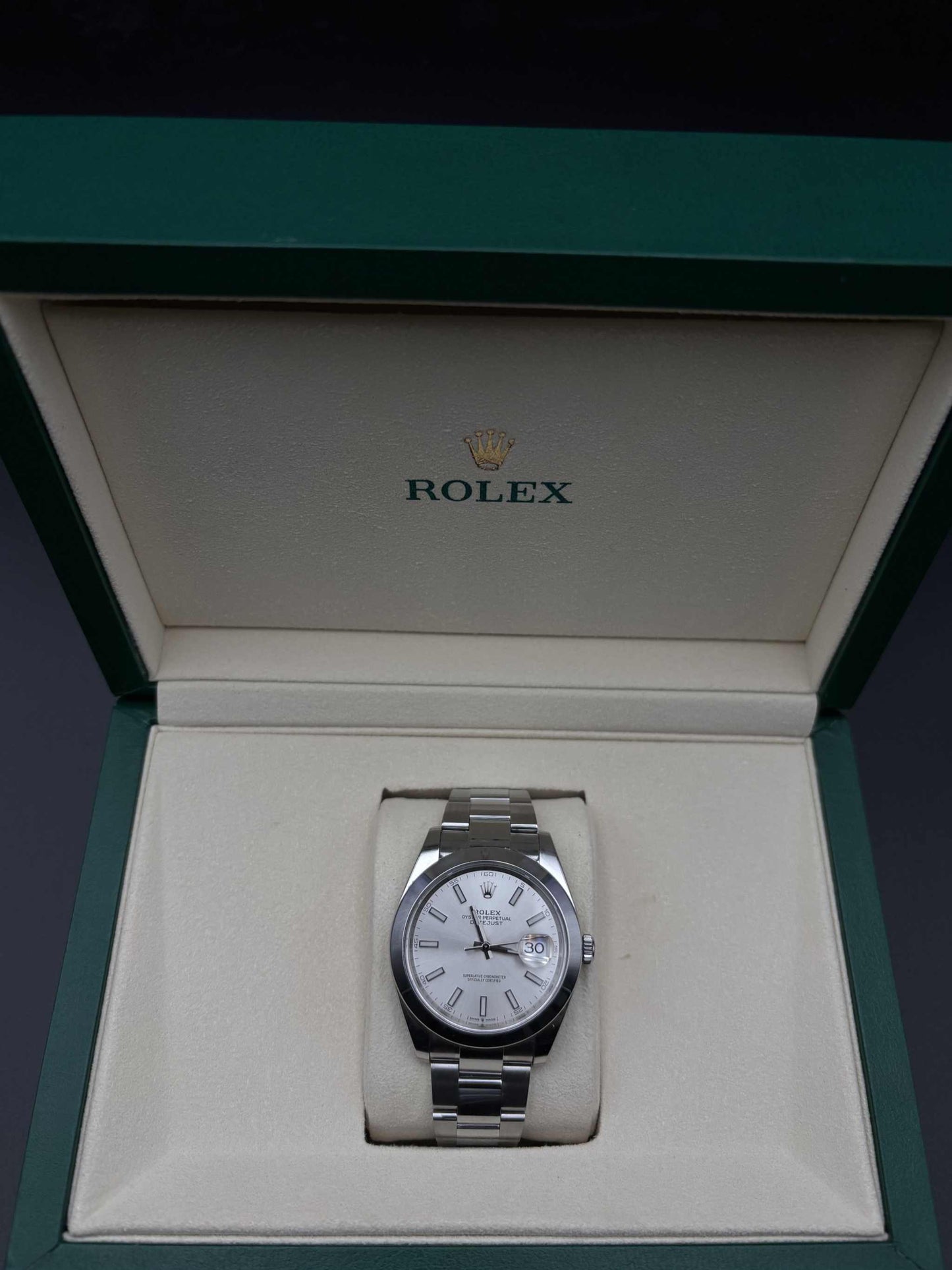 Rolex Datejust 41mm 126300 Steel Silver Dial Smooth Bezel Oyster 2019 — Pre-Owned
