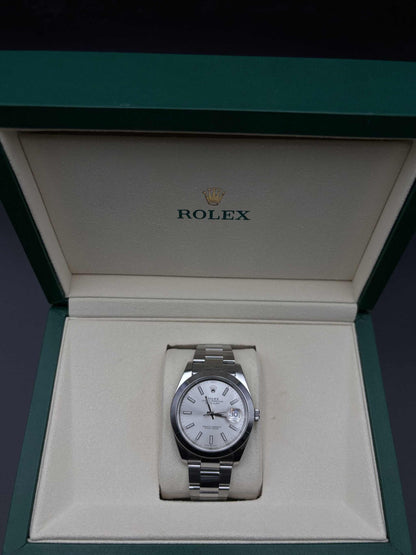 Rolex Datejust 41mm 126300 Steel Silver Dial Smooth Bezel Oyster 2019 — Pre-Owned