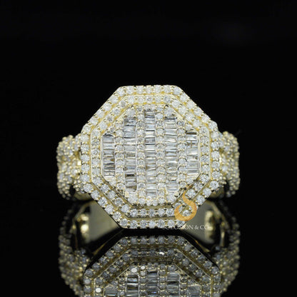Wide Miami Cuban link Chain Iced Out Mens Ring