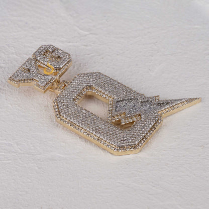 Custom YG Q Lightning Bolt Round Diamond Hip Hop Pendant