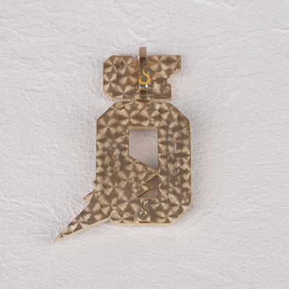 Custom YG Q Lightning Bolt Round Diamond Hip Hop Pendant