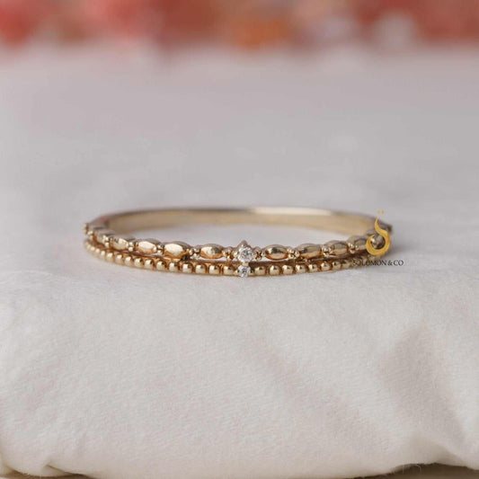 Double Milgrain Tiny Minimalist Ring First