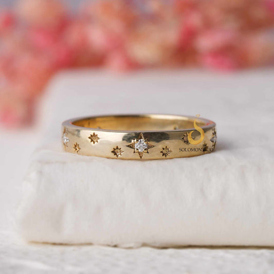 Starburst Diamond Wedding Band First