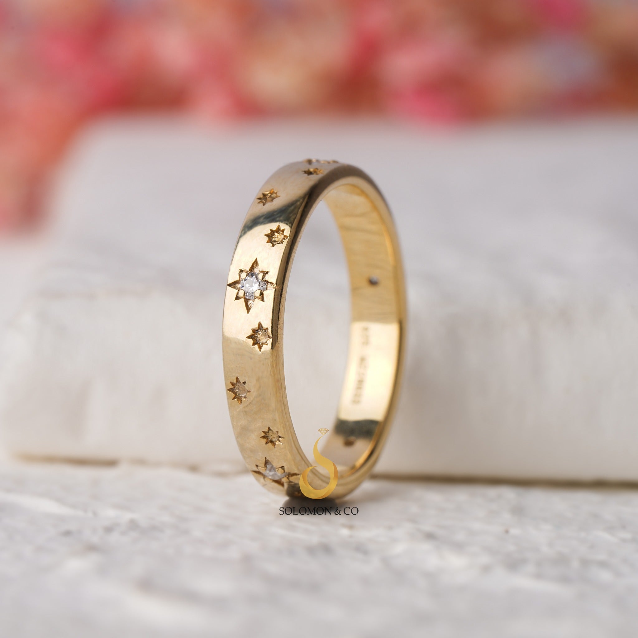 Starburst Diamond Wedding Band