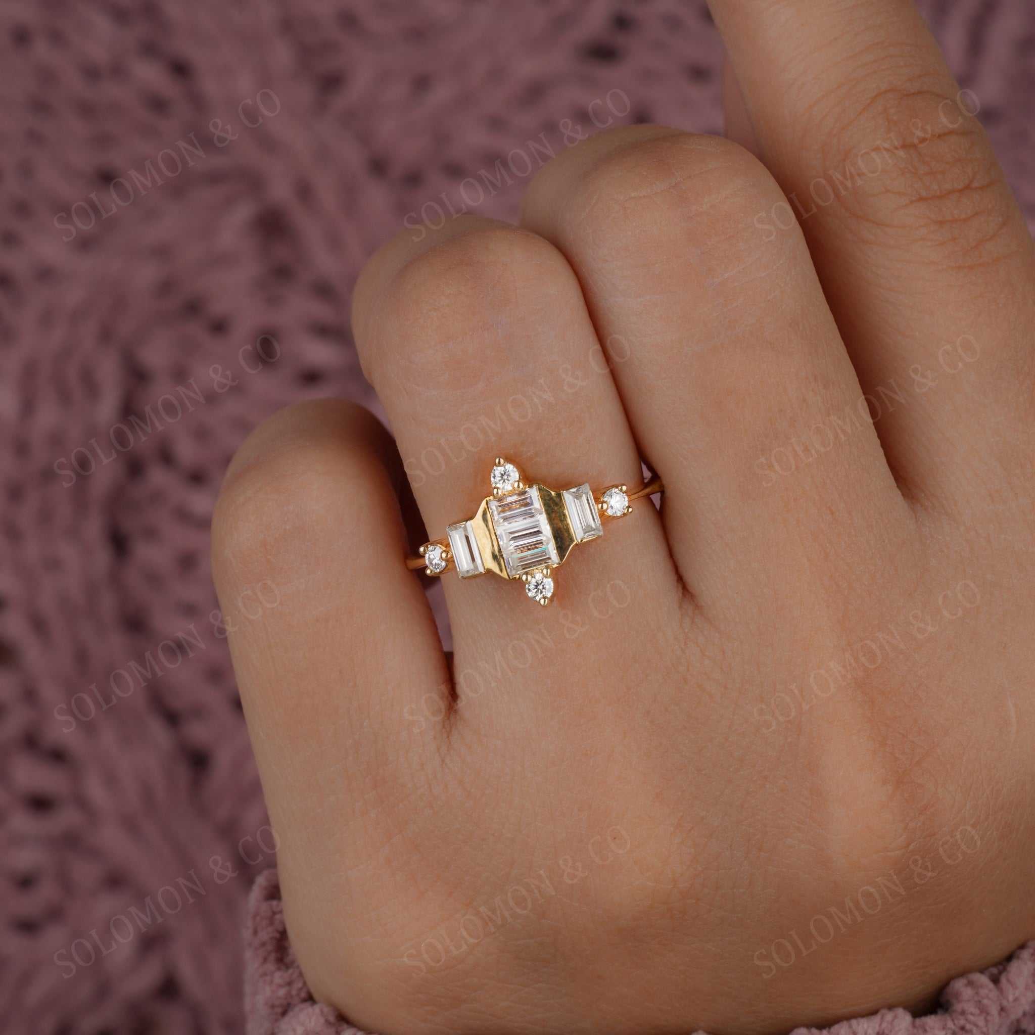 Antique Kite Shape Engagement Ring