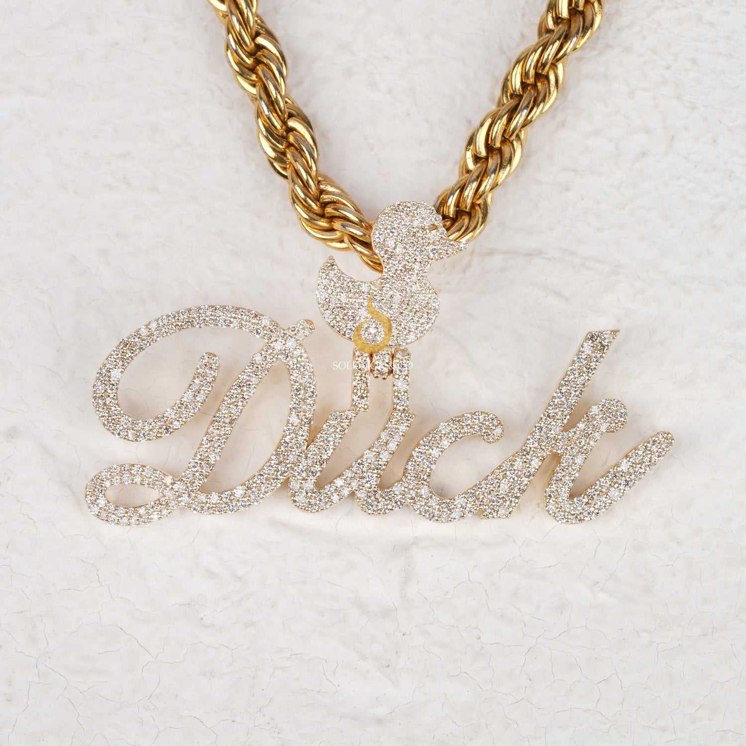 Duck Iced Out Moissanite Round Cut Custom Name Hip Hop Pendant First