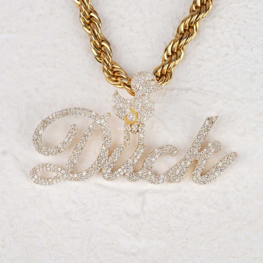 Duck Iced Out Moissanite Round Cut Custom Name Hip Hop Pendant First