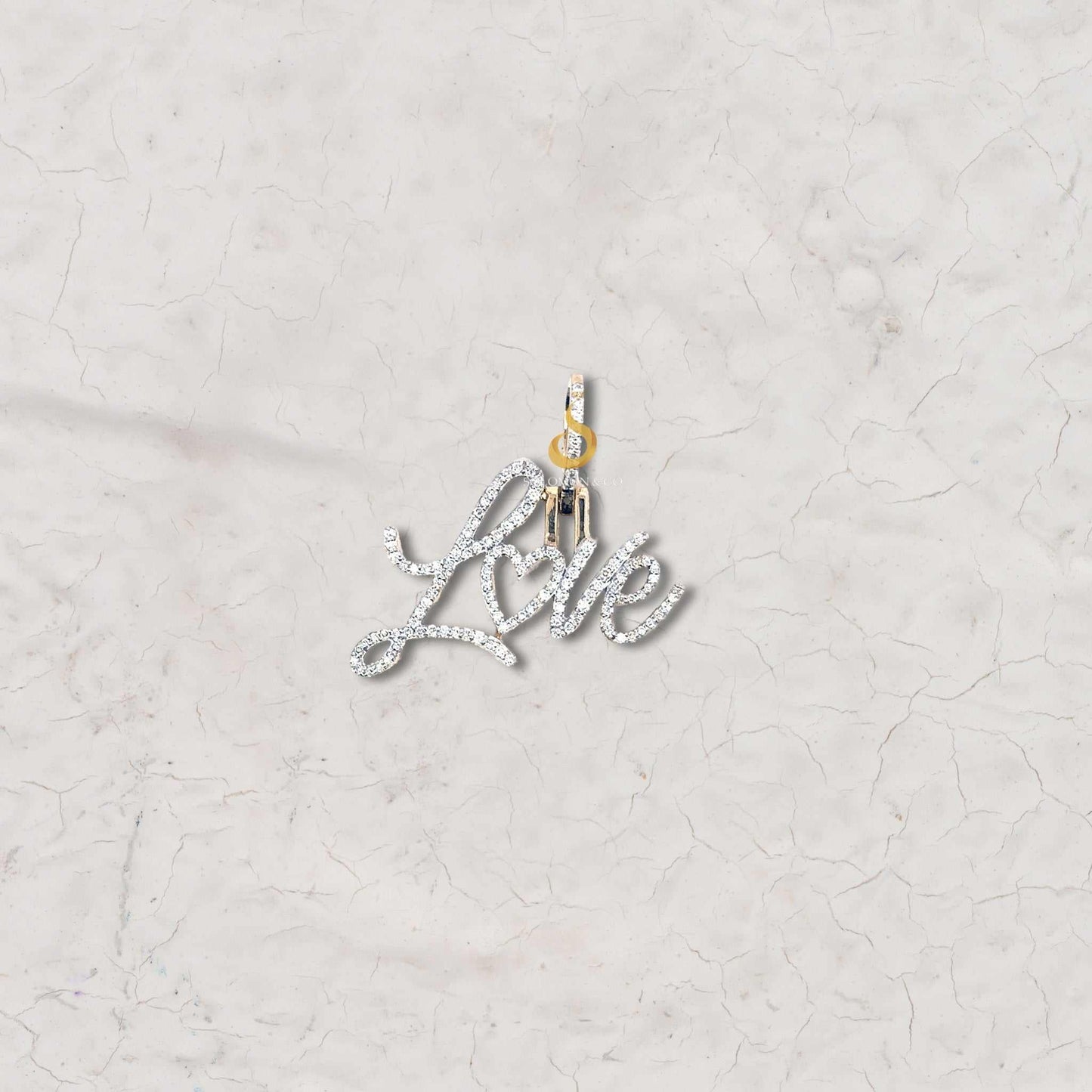 14K Gold Personalized Nameplate Diamond Pendant Fifth