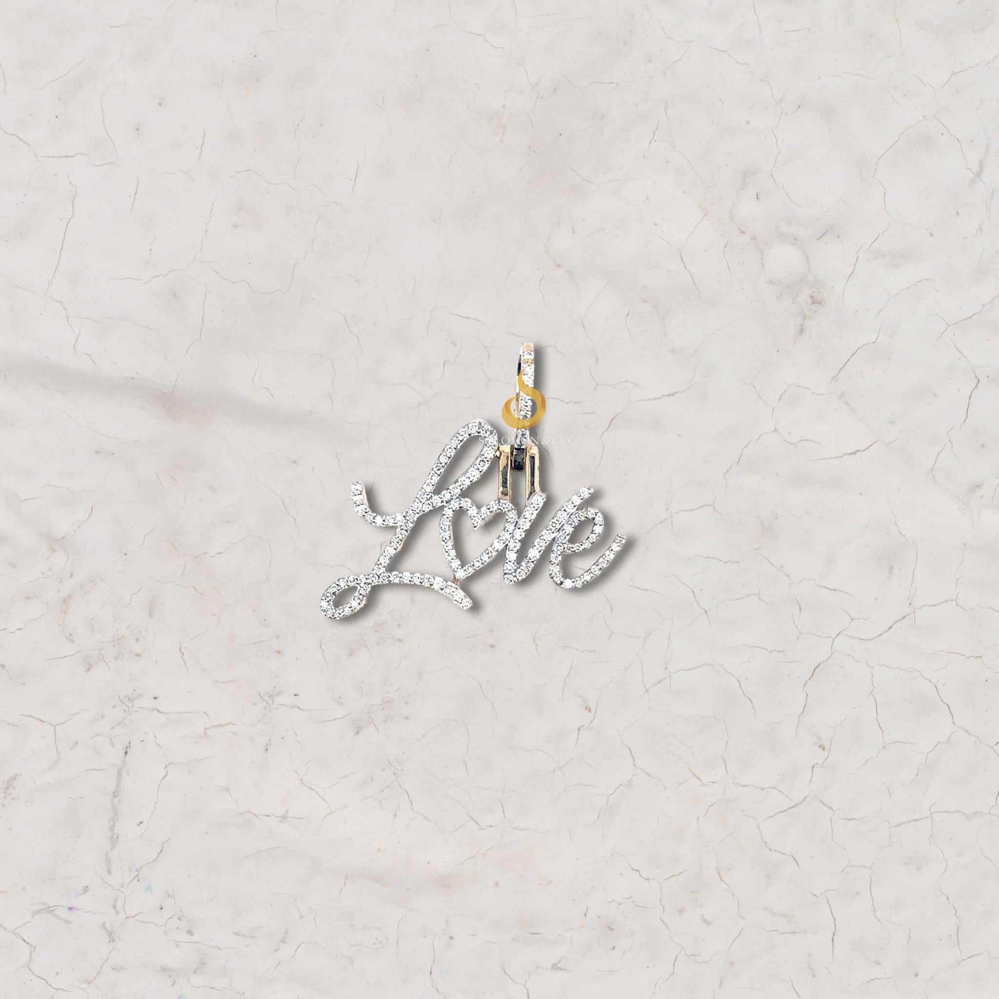 14K Gold Personalized Nameplate Diamond Pendant Fifth