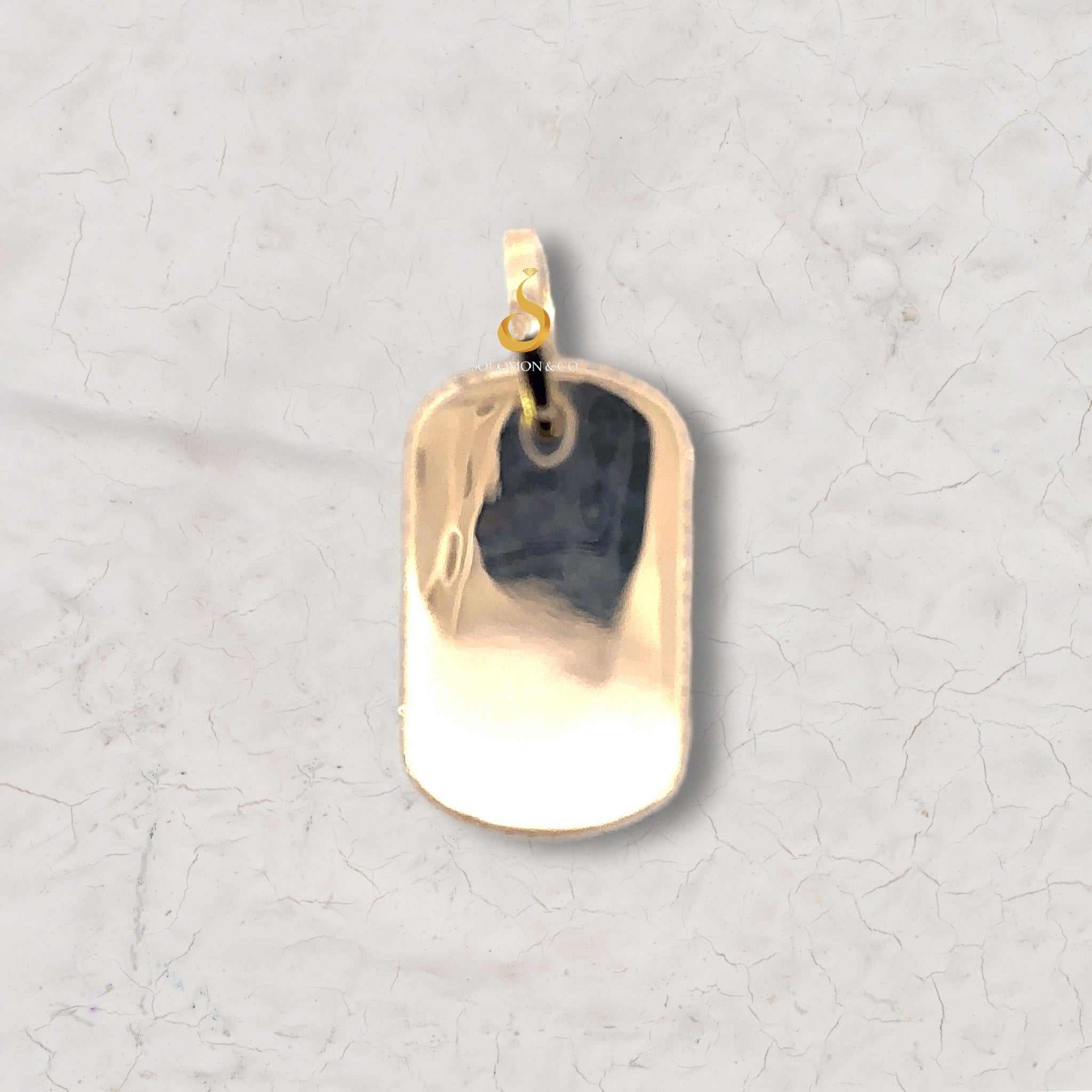 Iced Out Small Dog Tag Diamond Pendant Second