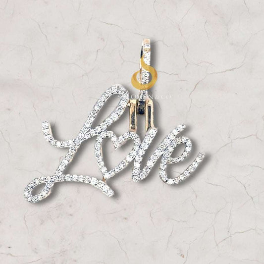 14K Gold Personalized Nameplate Diamond Pendant First