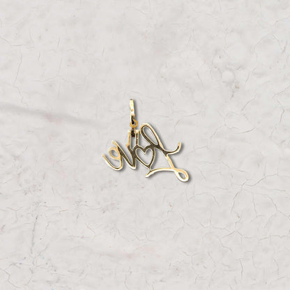 14K Gold Personalized Nameplate Diamond Pendant Second