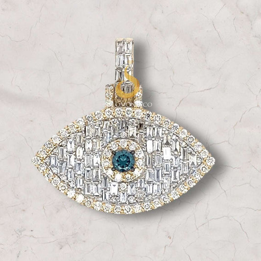Blue and White Diamond Lucky Evil Eye Pendant First