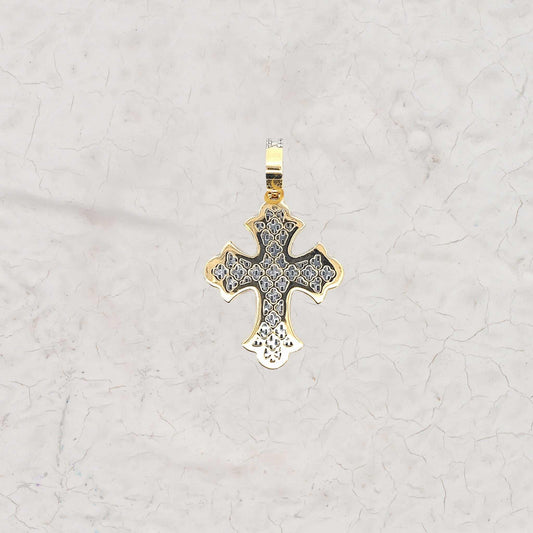 Baguette and Round Diamond Iced Out Cross Pendant Second