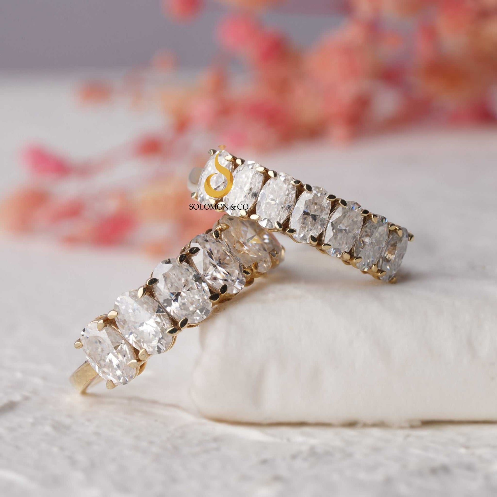 Unique Seven Stone Oval Wedding Ring Seven