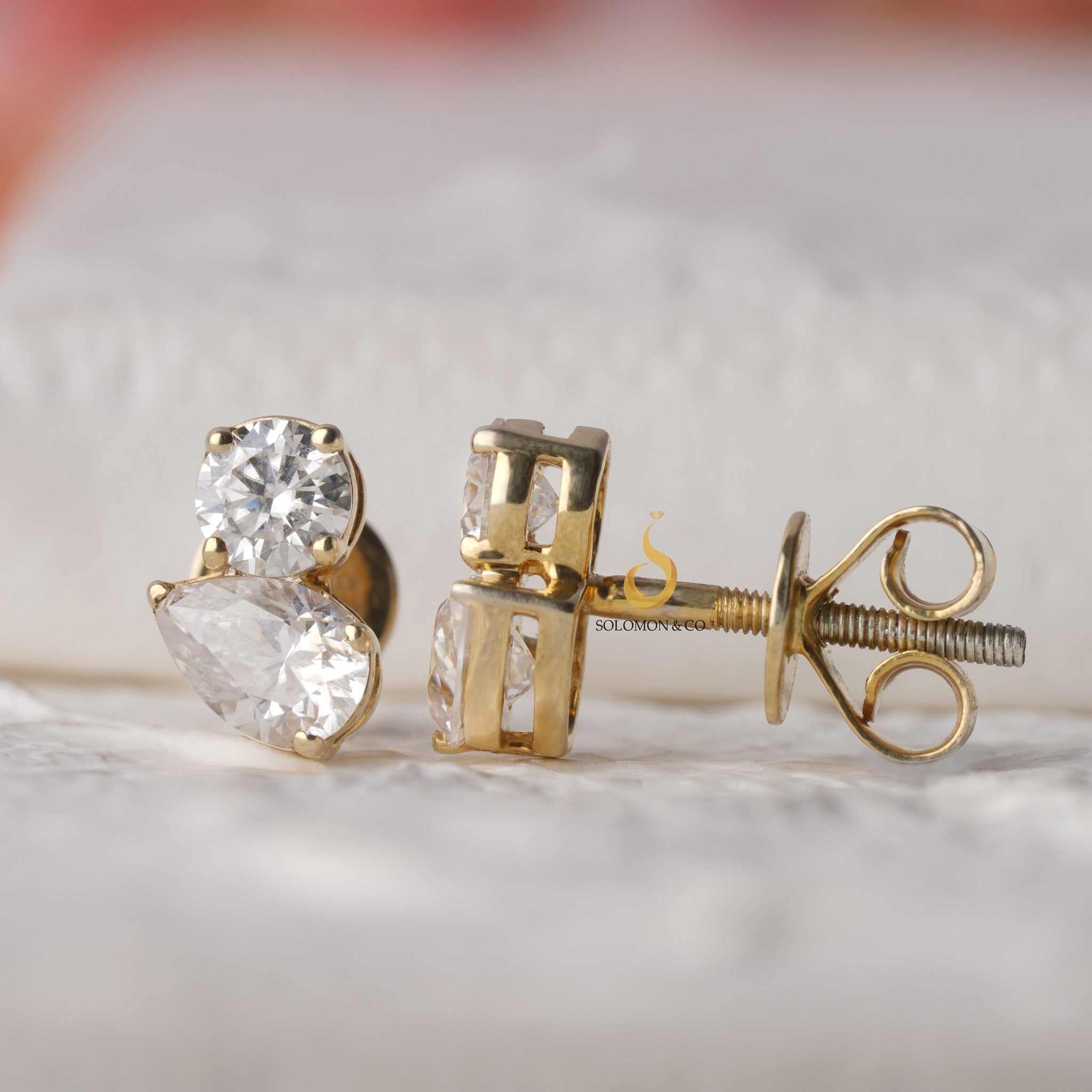 Toi Et Moi Marquise And Round Moissanite Stud Earrings First