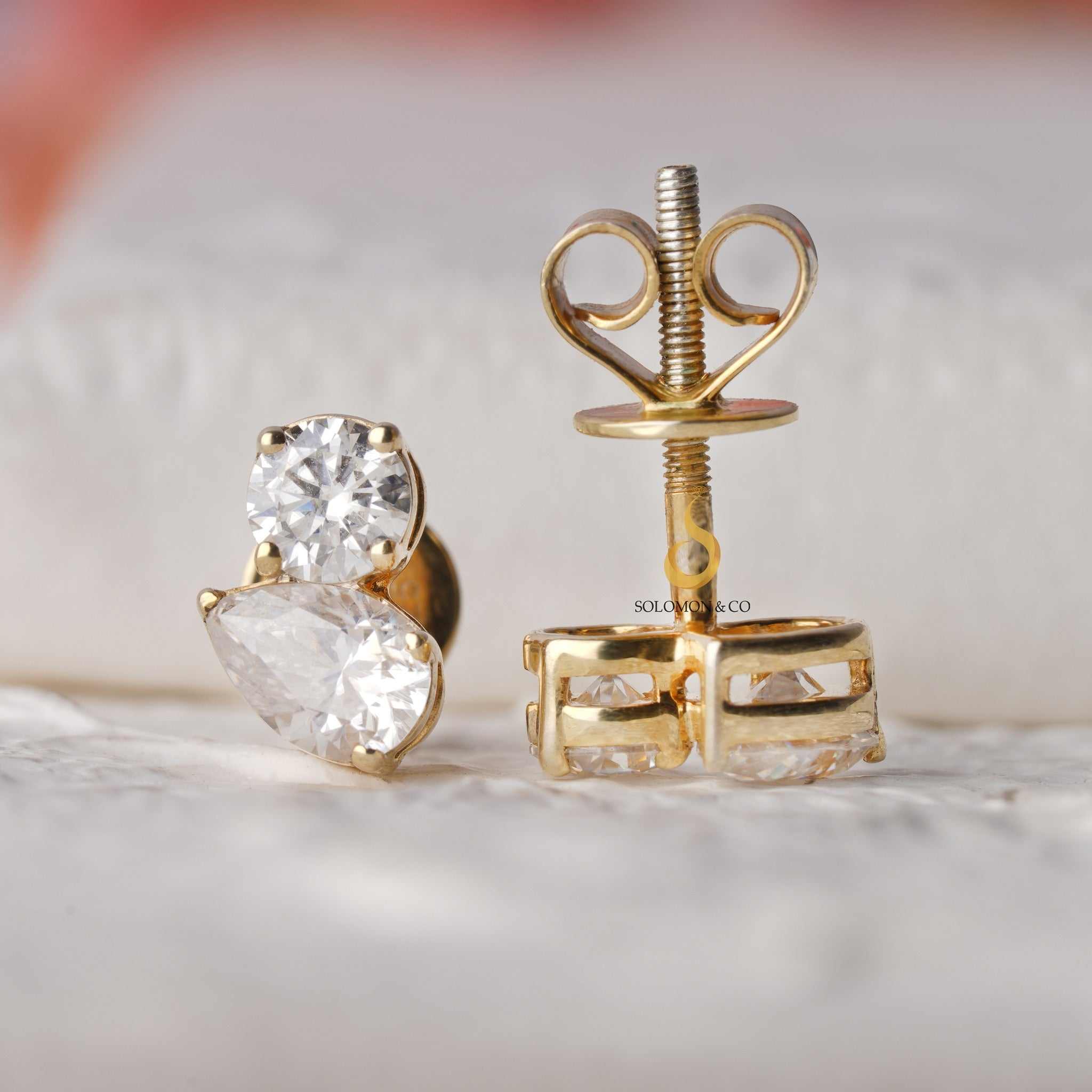 Toi Et Moi Marquise And Round Moissanite Stud Earrings Third