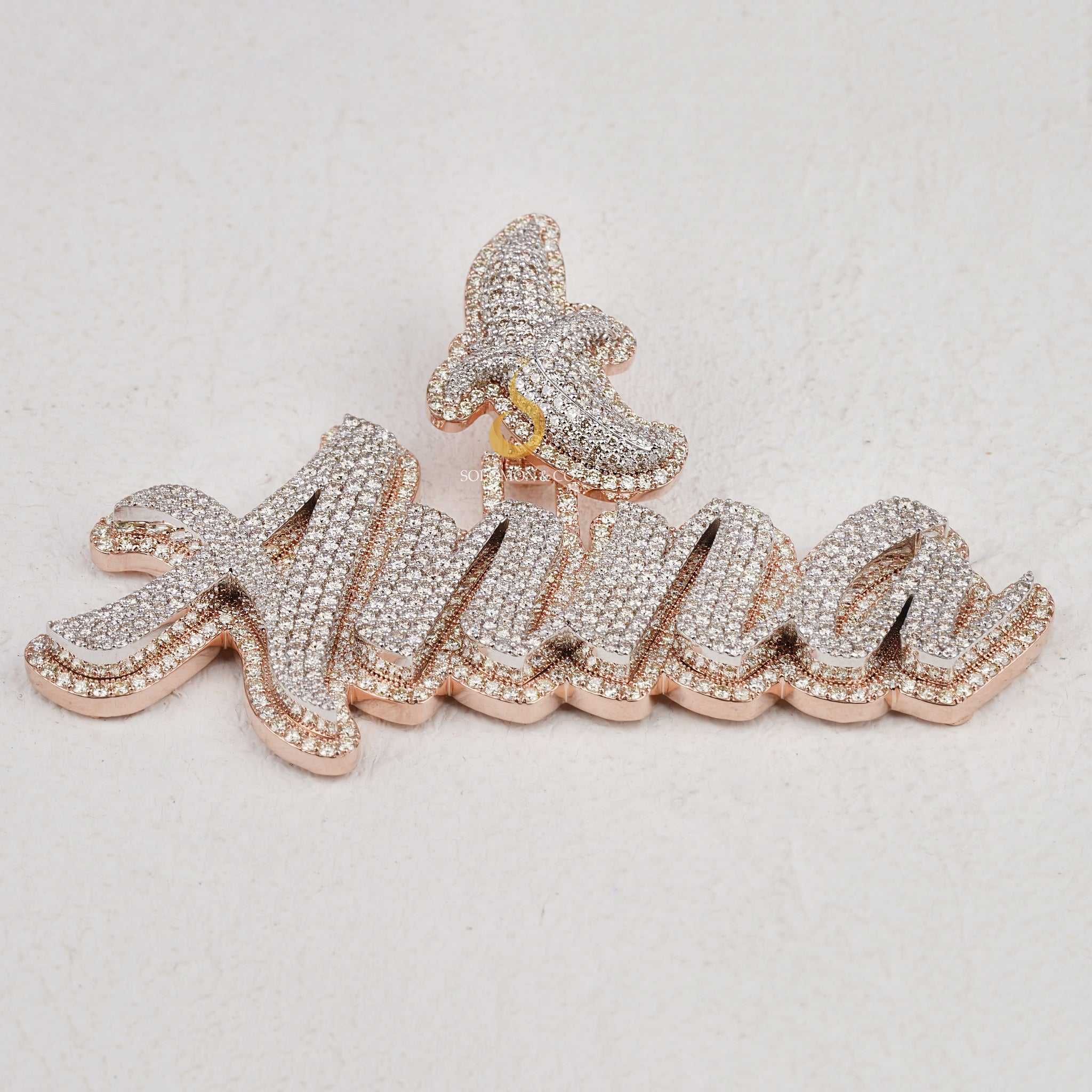 Anna Custom Moissanite Diamond Name Pendant