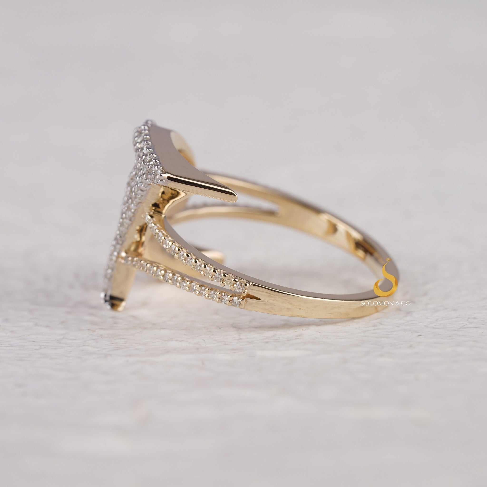 A Initial Personalized Double Band Diamond Ring