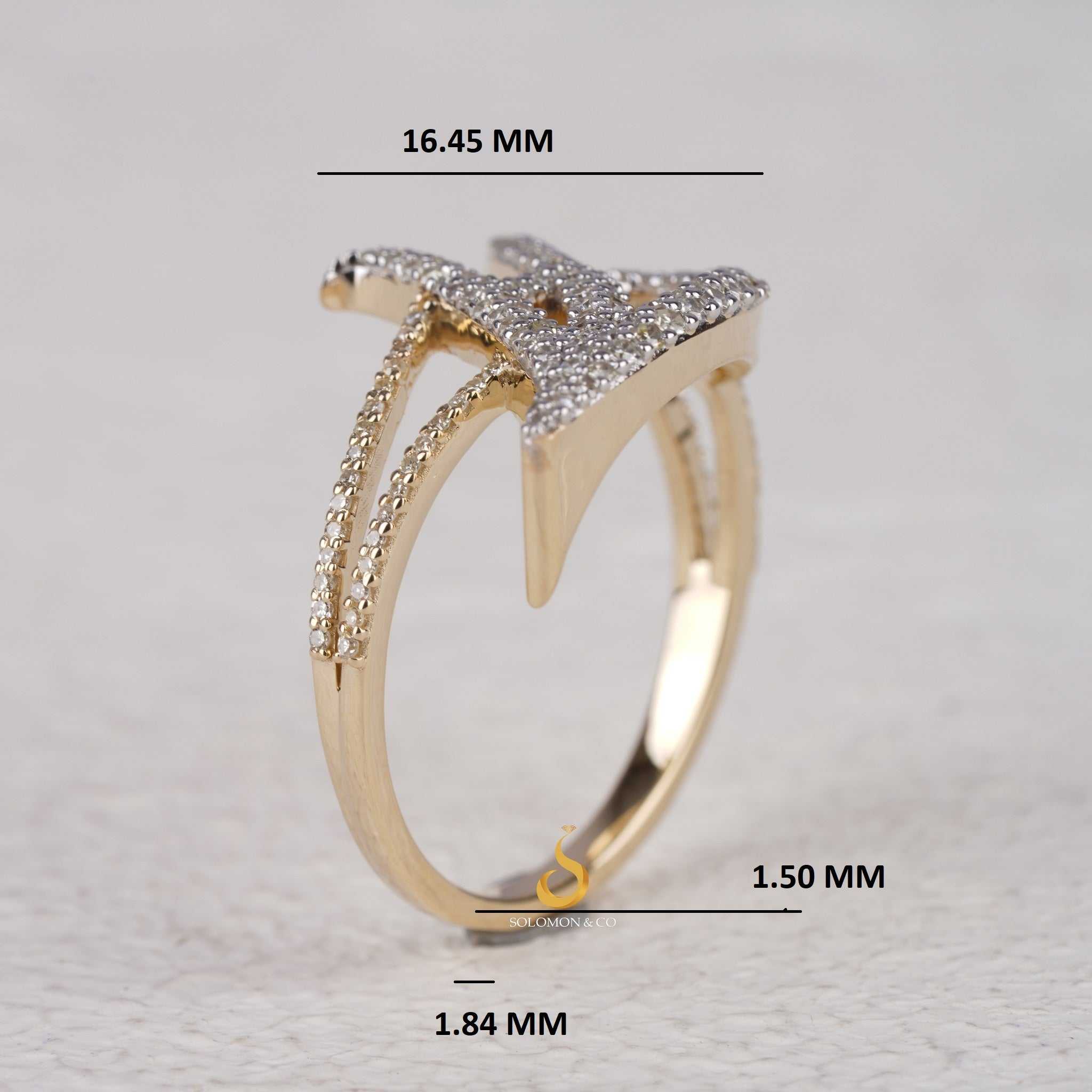 A Initial Personalized Double Band Diamond Ring