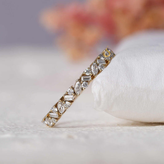 Multi Cut Cluster Vintage Wedding Band Second
