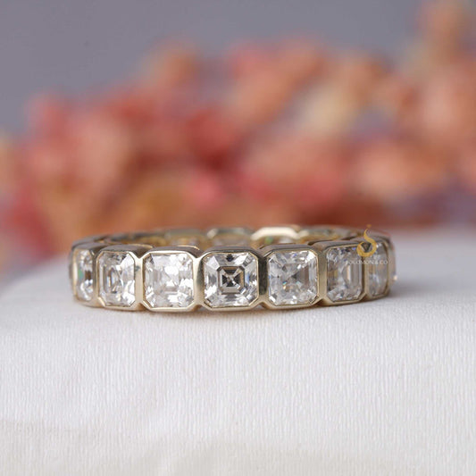 Asscher Cut Bezel Set Full Eternity Band