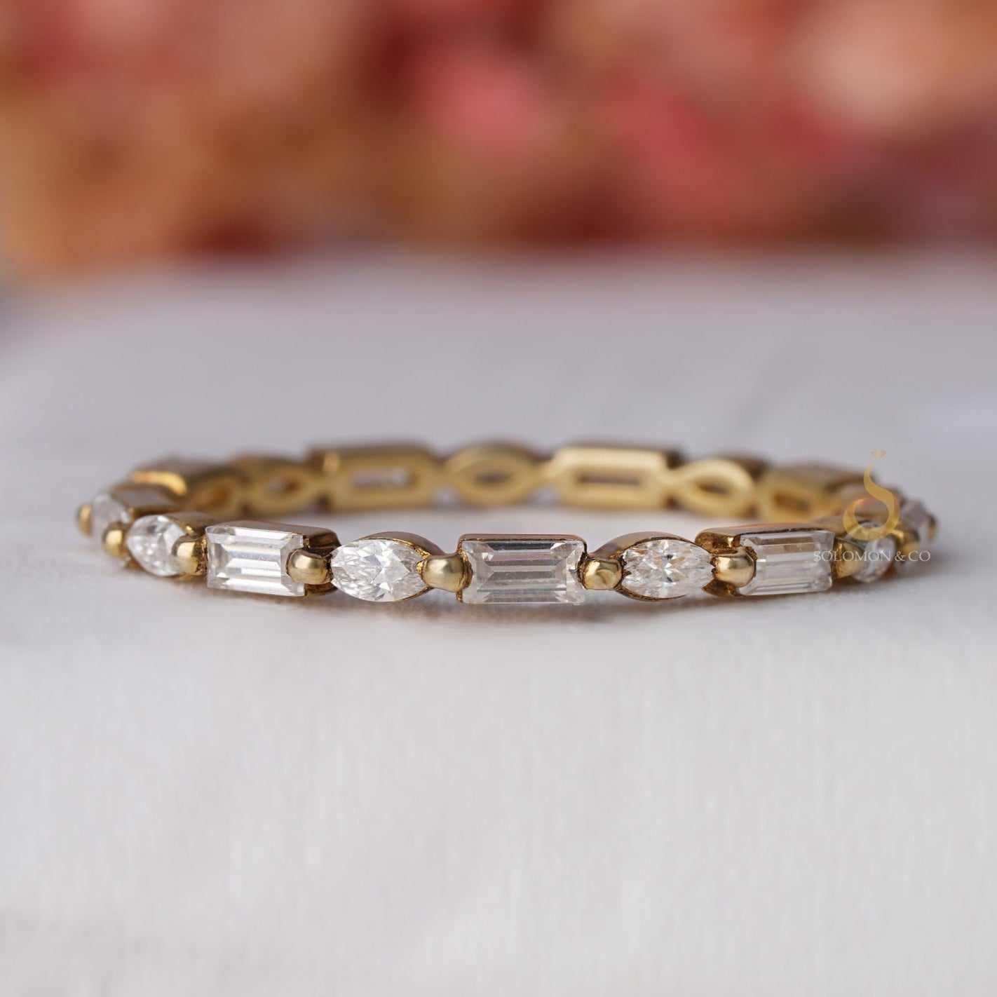 Floating Baguette and Marquise Eternity Band