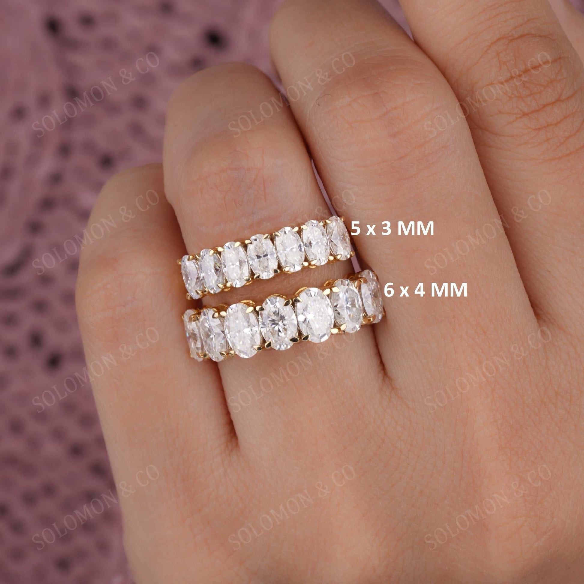 Unique Seven Stone Oval Wedding Ring Third