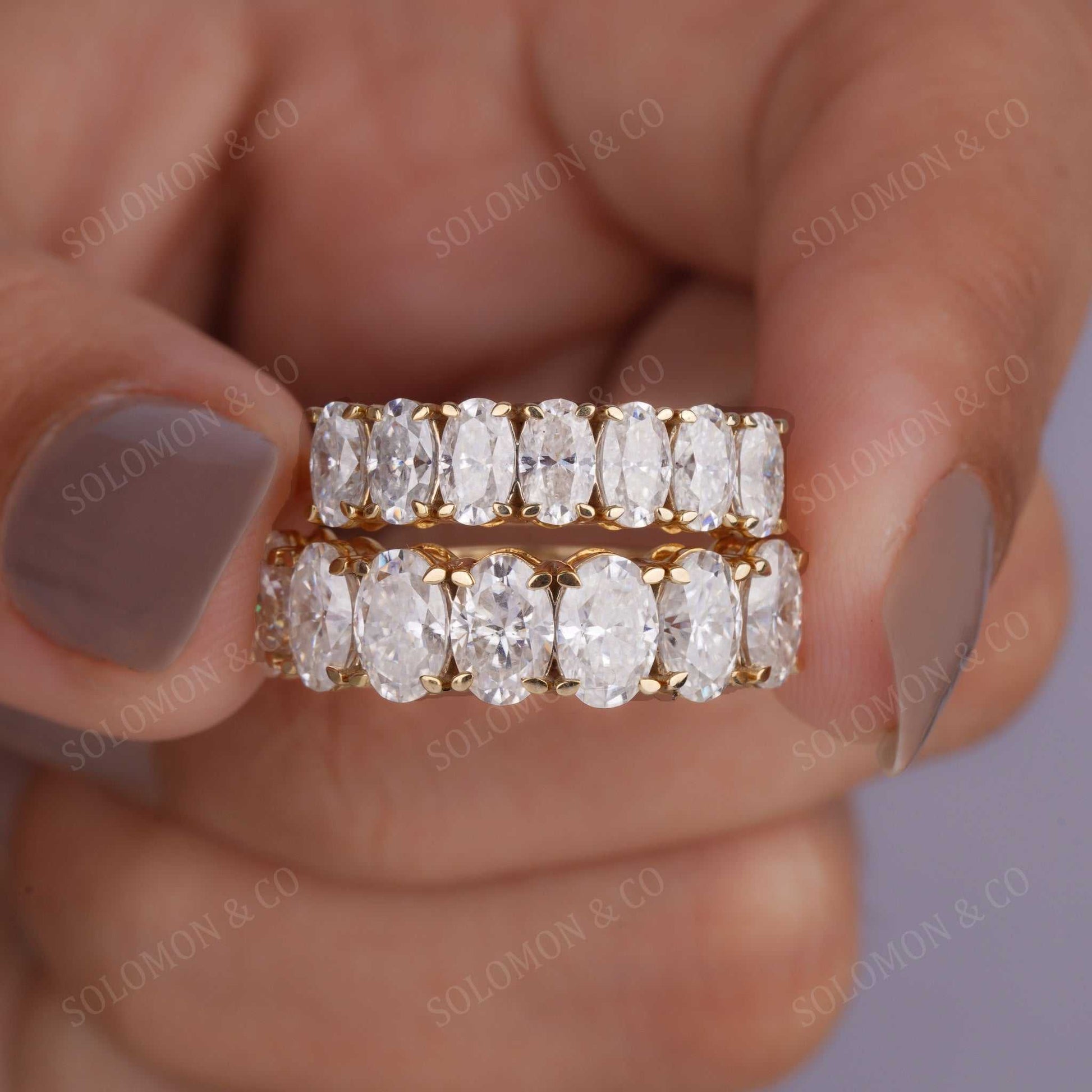 Unique Seven Stone Oval Wedding Ring Six