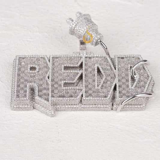 10K Gold Custom Nameplate VVS Moissanite Pendant Second