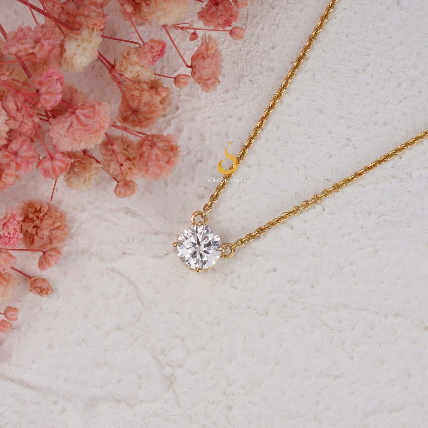 Round Shape Moissanite Pendant Necklace First