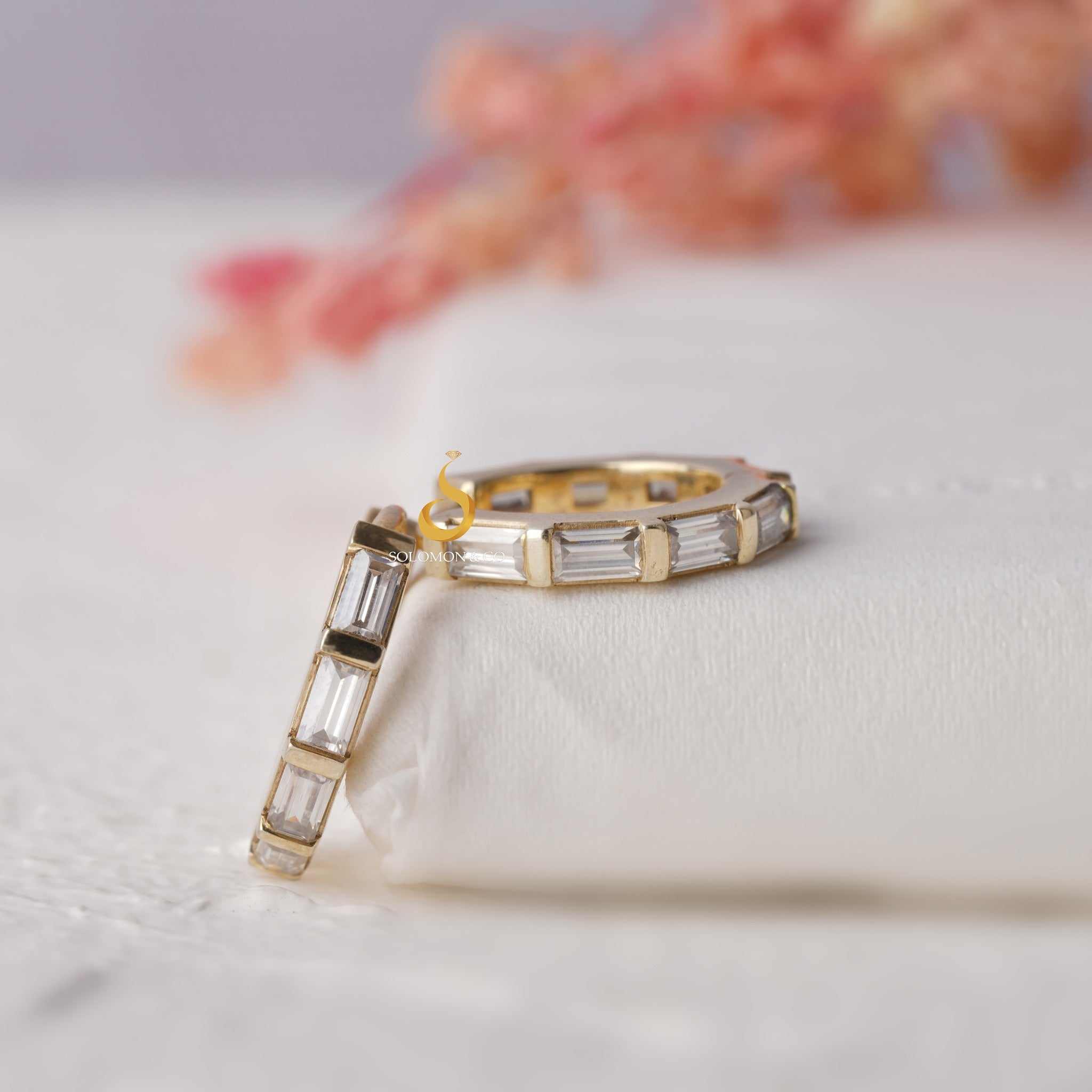 Bar Set Baguette Diamond Hoops Forth