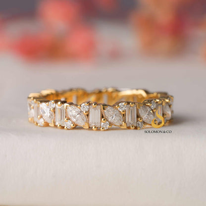 Vintage Full Eternity Cluster Wedding Band First
