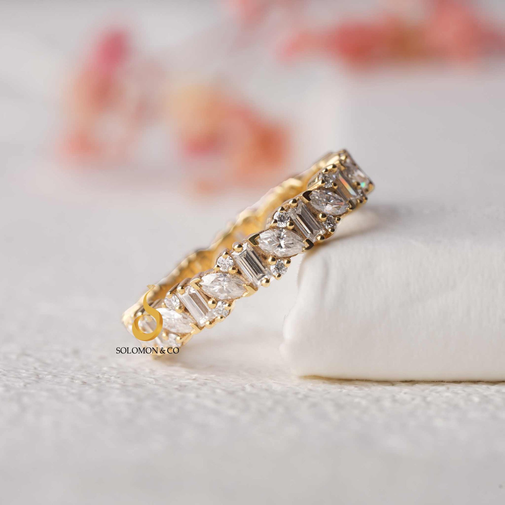 Vintage Full Eternity Cluster Wedding Band Second